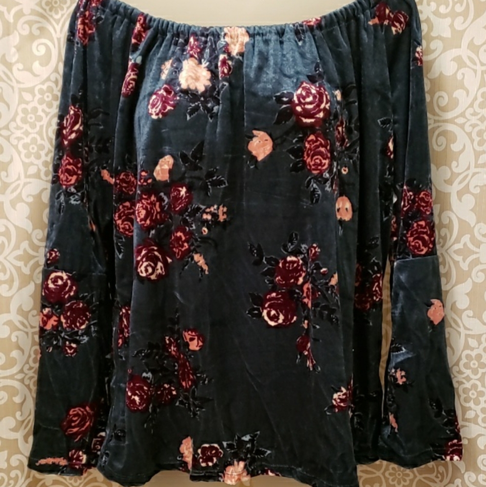 NWT Off The Shoulder Velvet Top